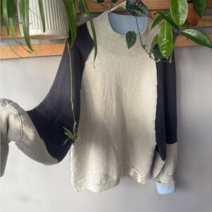 Color block mock neck